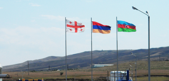 Georgia, Armenia, Azerbaijan - flags