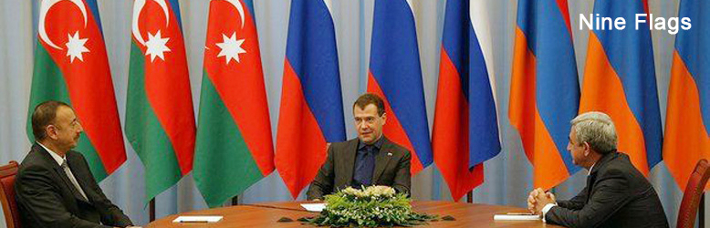Aliyev, Medvedev, Sargsyan, 9 flags